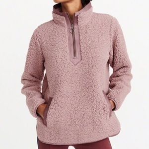 Abercrombie & Fitch pink Sherpa quarter zip